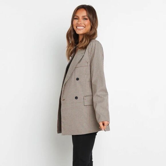 New Petal and pup Juliette classic Earth Tones plaid blazer Sz 6 - Picture 6 of 12